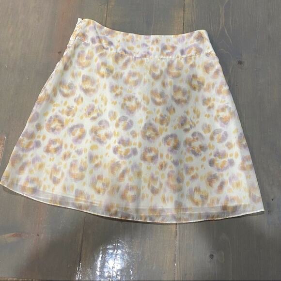 Ann Taylor Cream Purple A-Line Mini Skirt Sz 8 - Picture 10 of 13